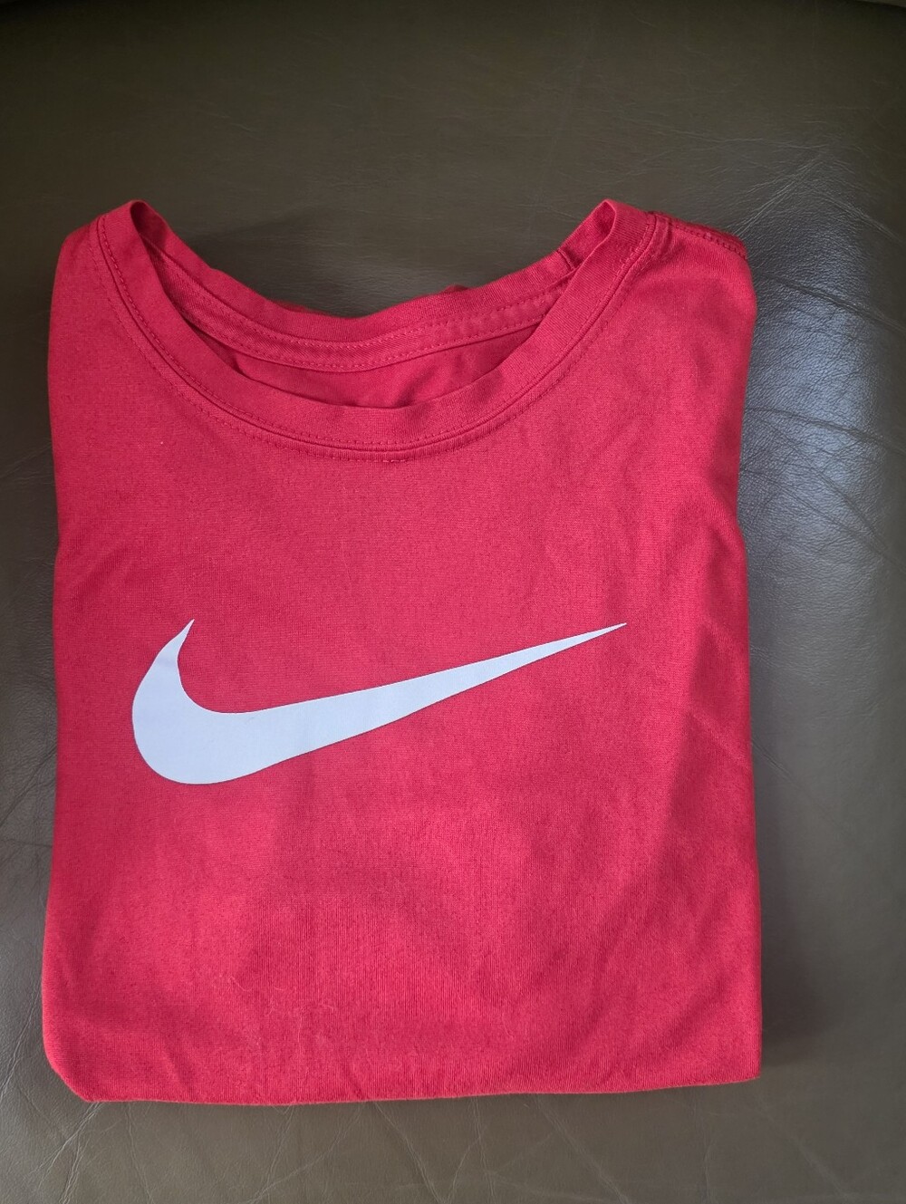 Nike Red Tee with White Swoosh Logo